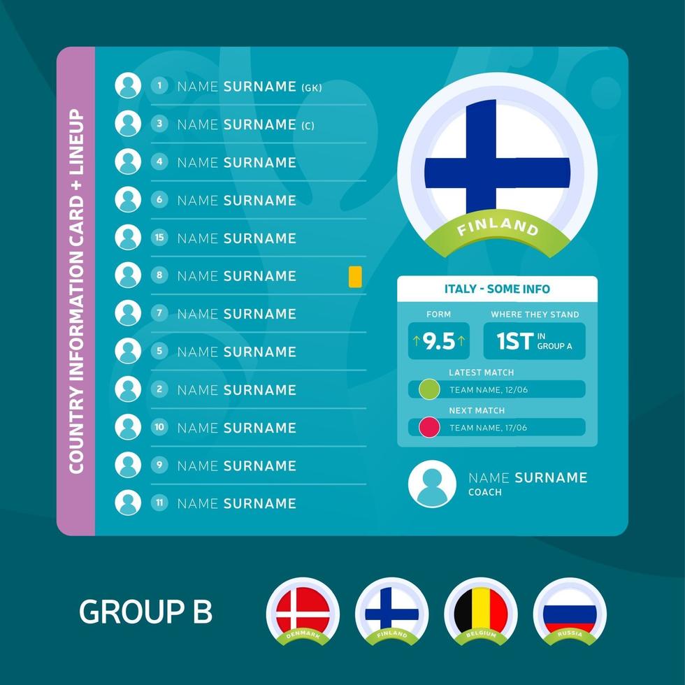 alineación del equipo de finlandia vector