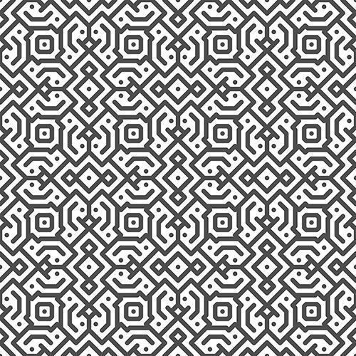 Abstract seamless rotated line, dot, square shapes pattern. Abstract geometric pattern for various design purposes. vector