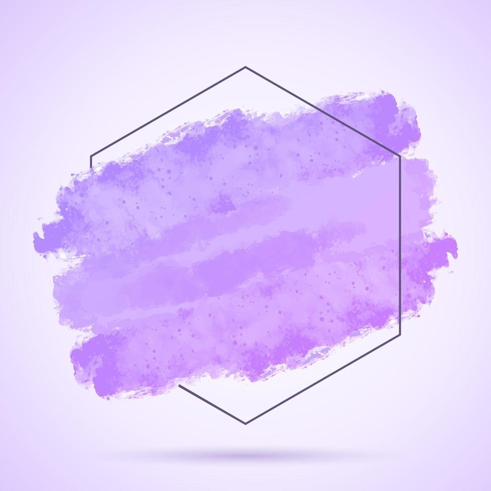 Abstract background with hand painted grunge stroke and hexagonal frame vector