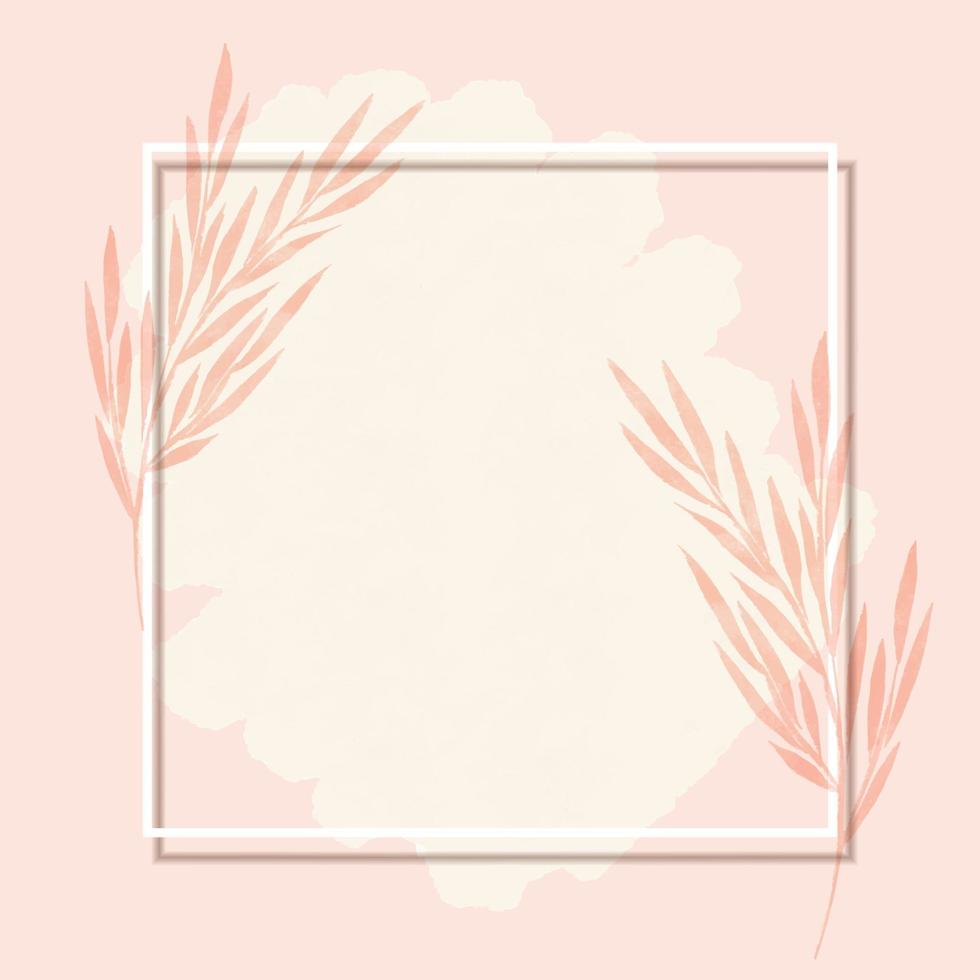 Elegant frame background with hand painted watercolor floral design vector