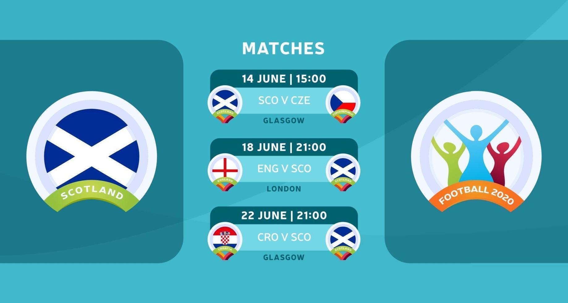 Scotland football matches 2020 vector