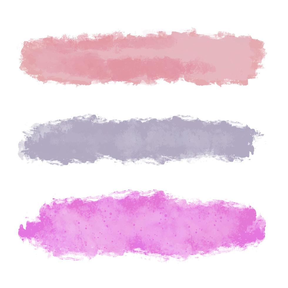 Collection of grunge brush strokes in pastel colours vector