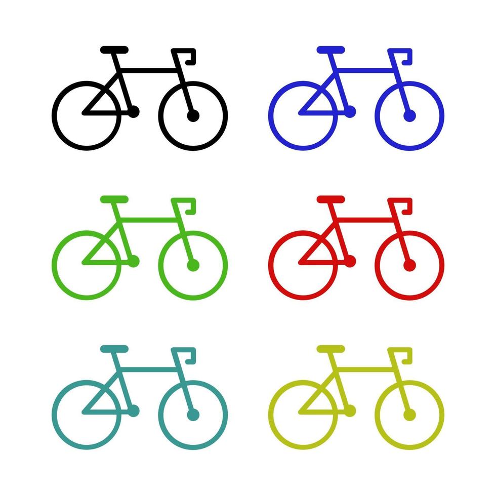 Juego de bicicletas sobre fondo blanco. vector