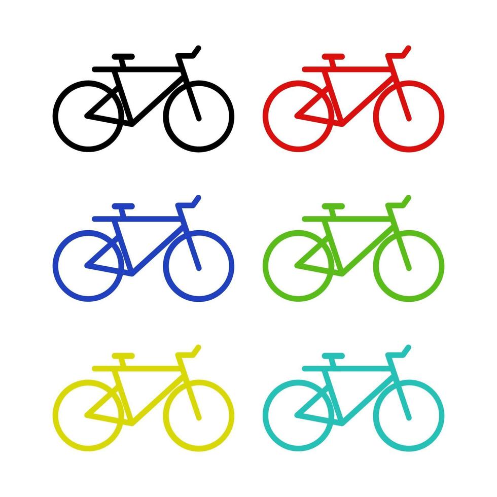 Juego de bicicletas sobre fondo blanco. vector