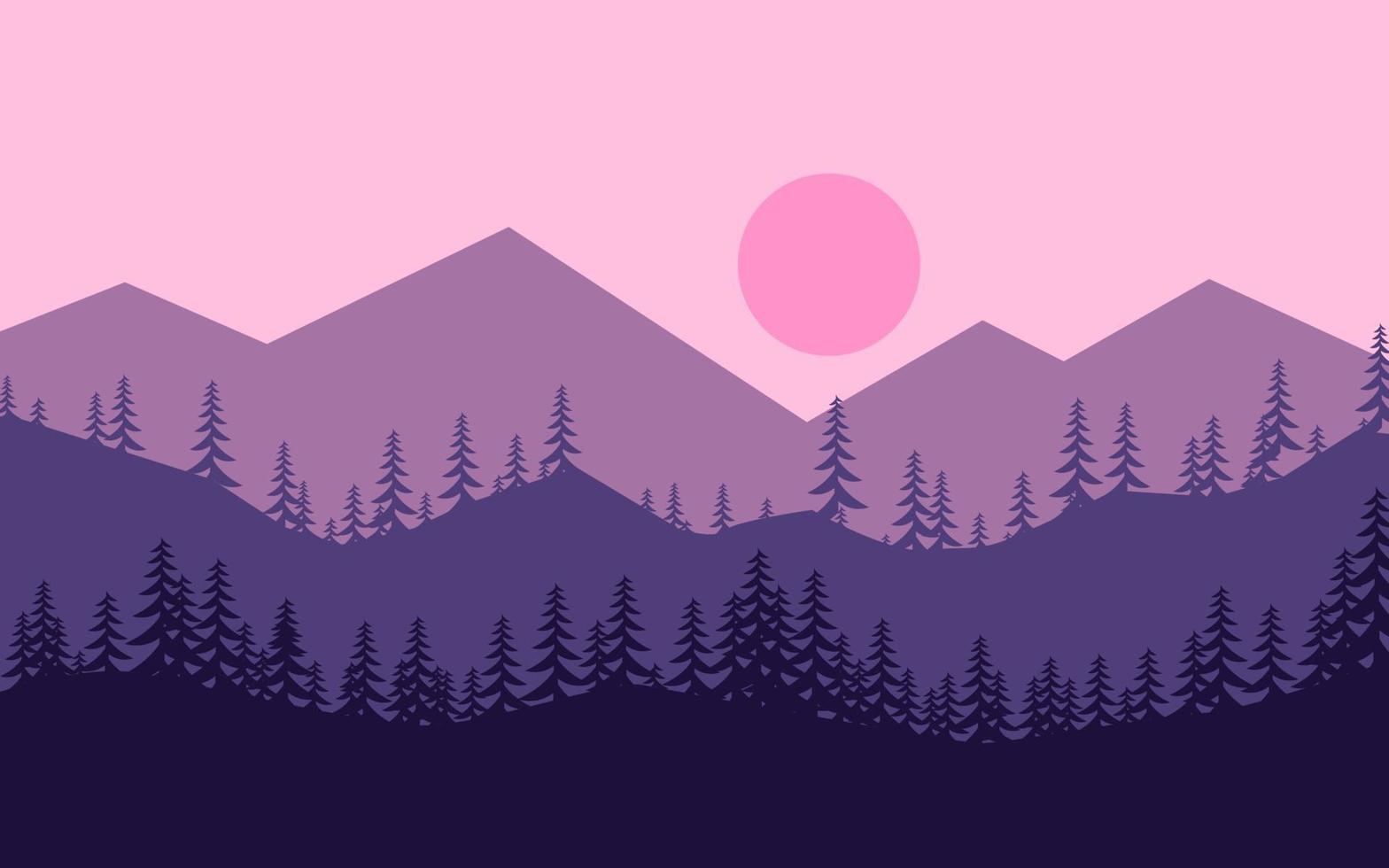 Beautiful Flat Mountain Landscape vector