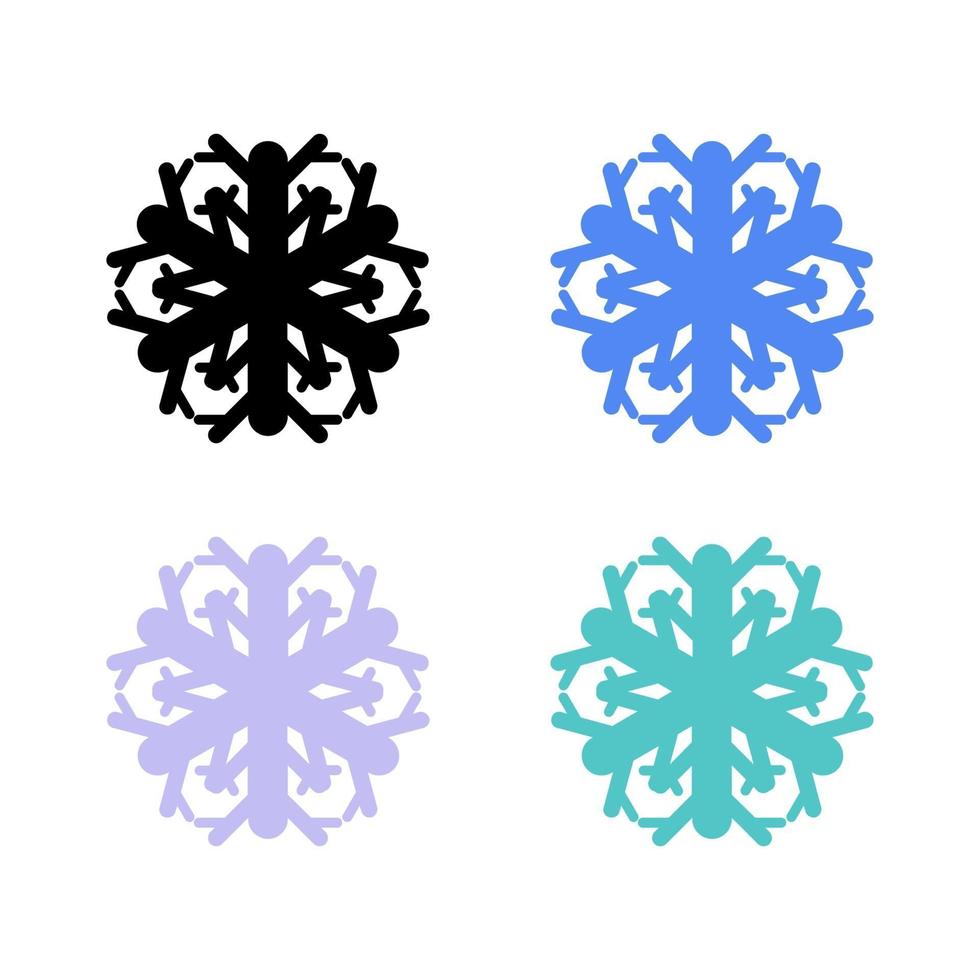 Snowflake Set On White Background vector