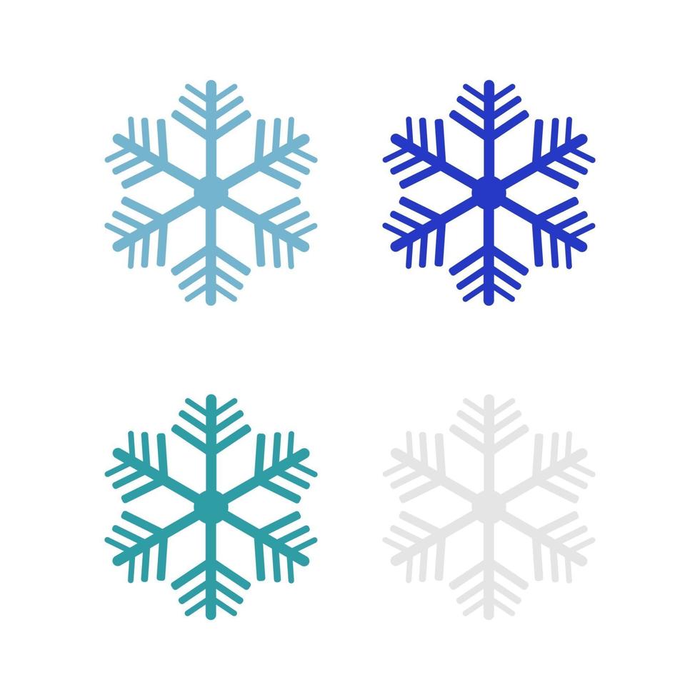 Snowflake Set On White Background vector