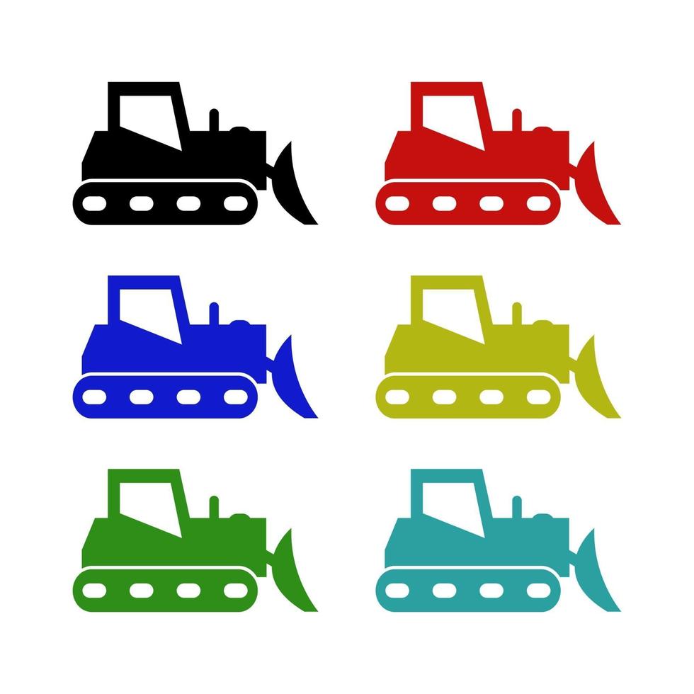 Set Of Excavator On White Background vector