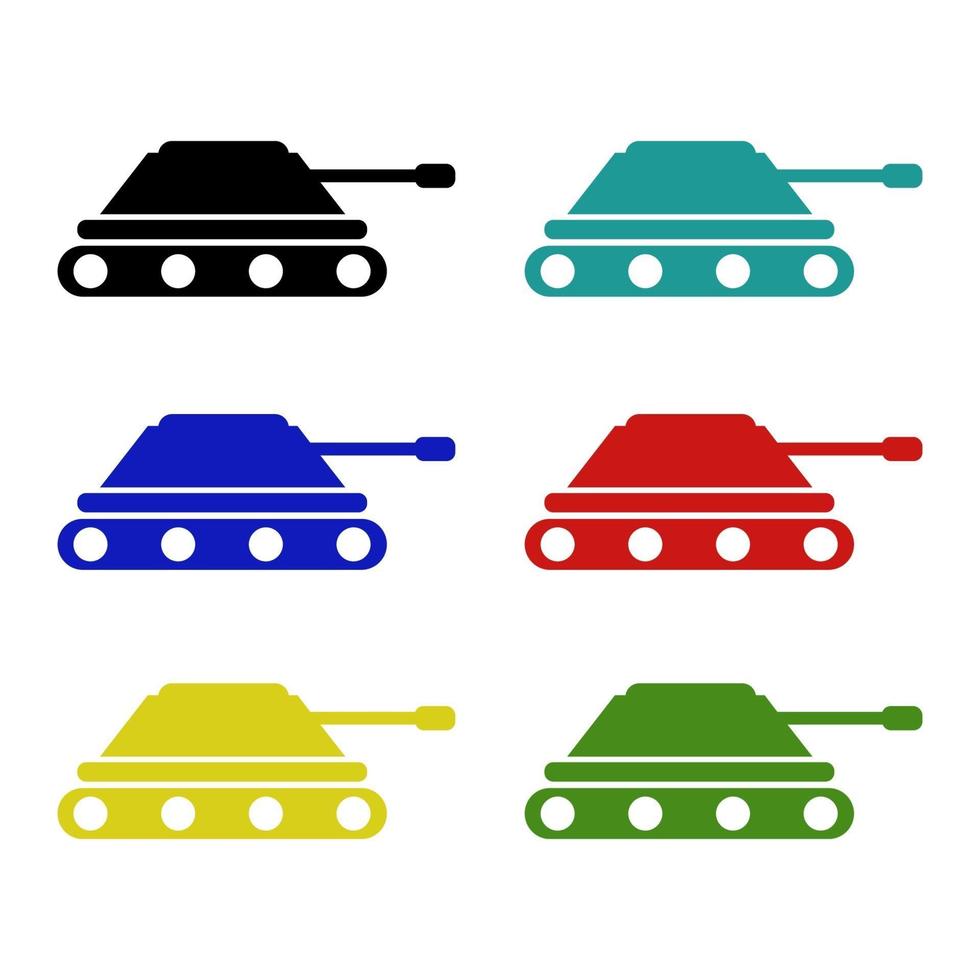 Tank Set On White Background vector