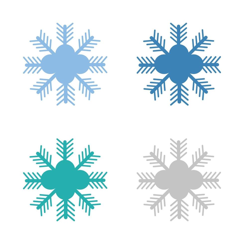 Snowflake Set On White Background vector