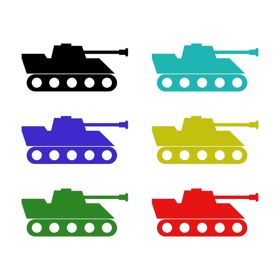 Tank Set On White Background vector