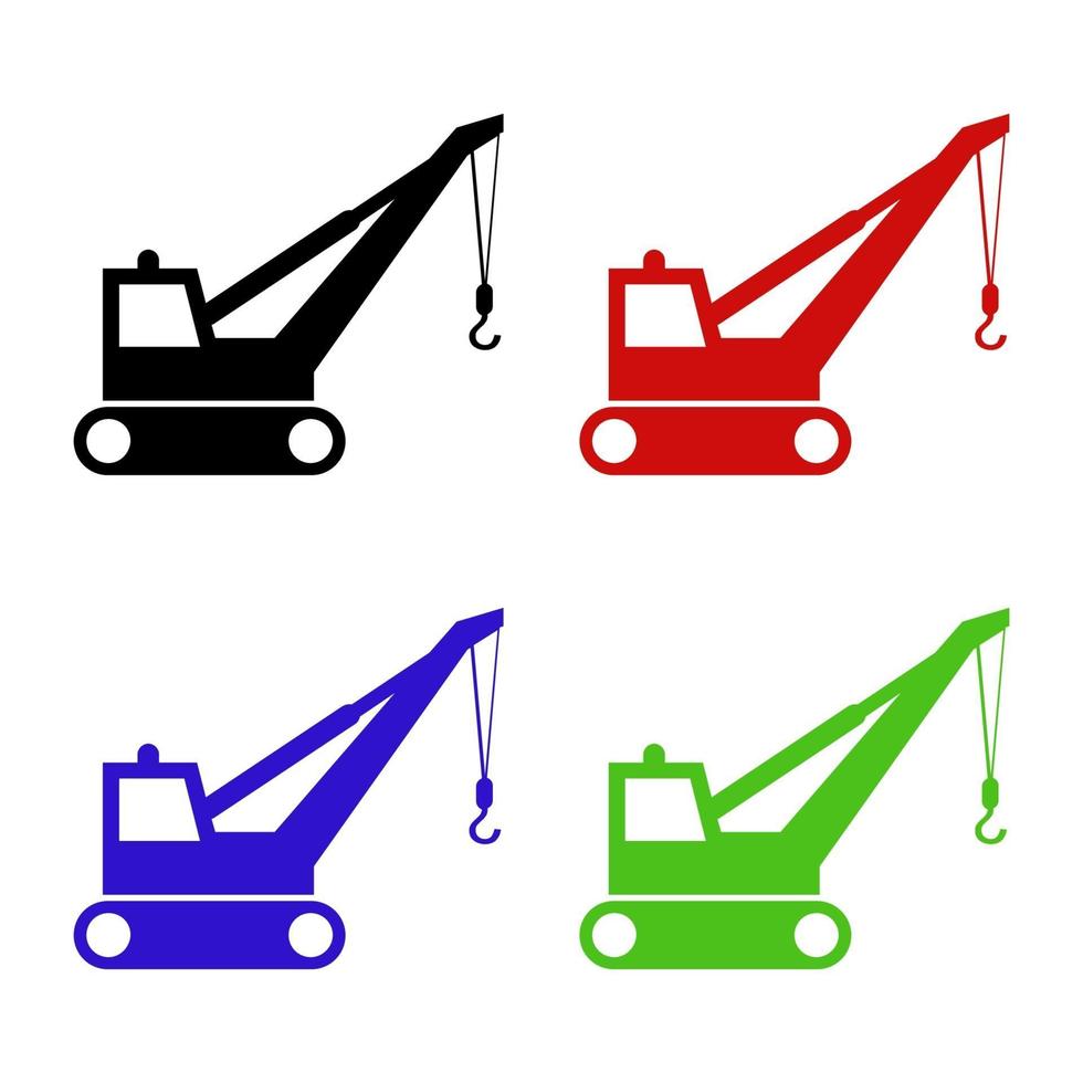 Set Of Cranes On White Background vector