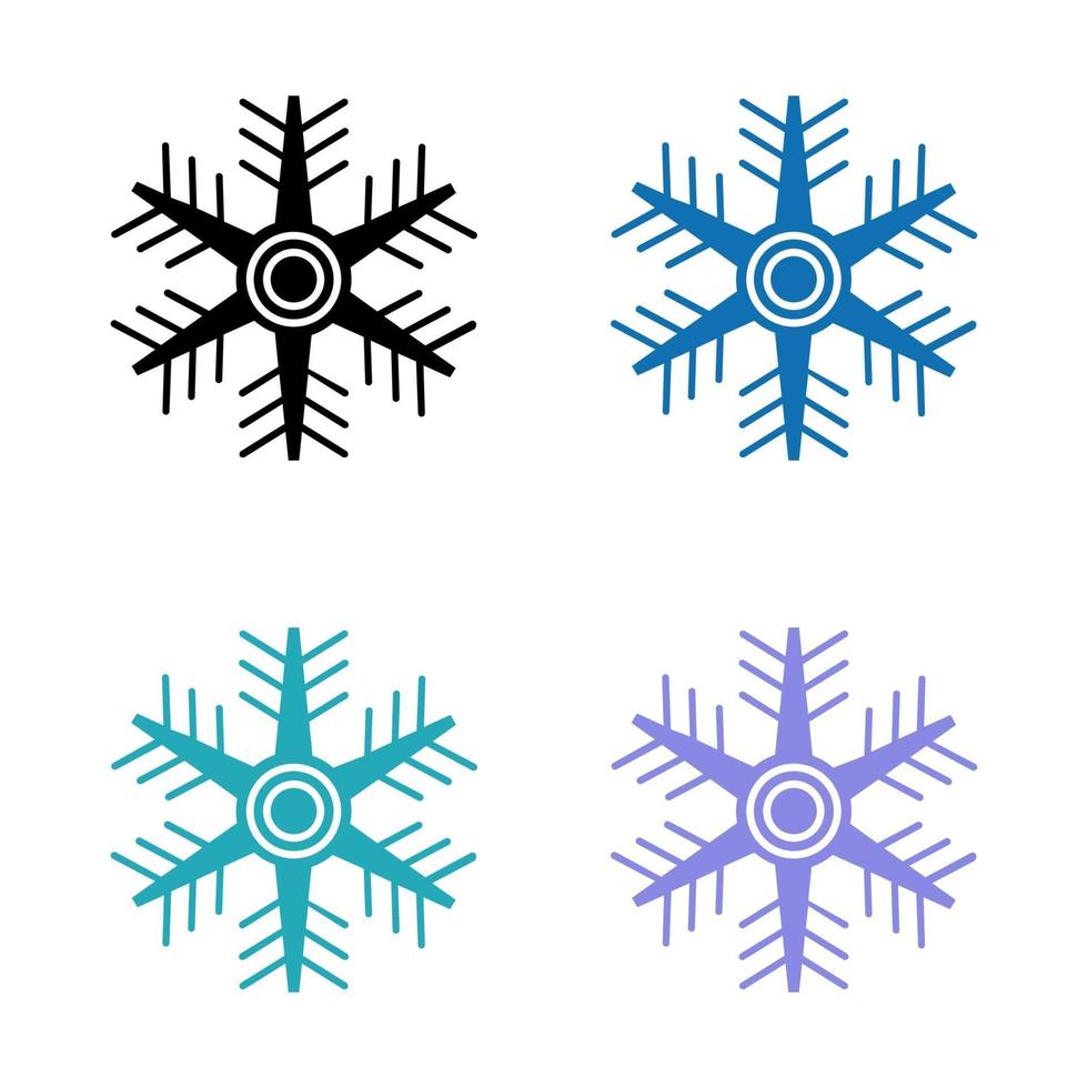 Snowflake Set On White Background vector