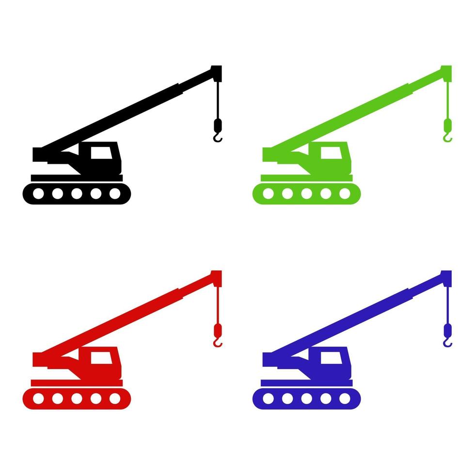 Set Of Cranes On White Background vector