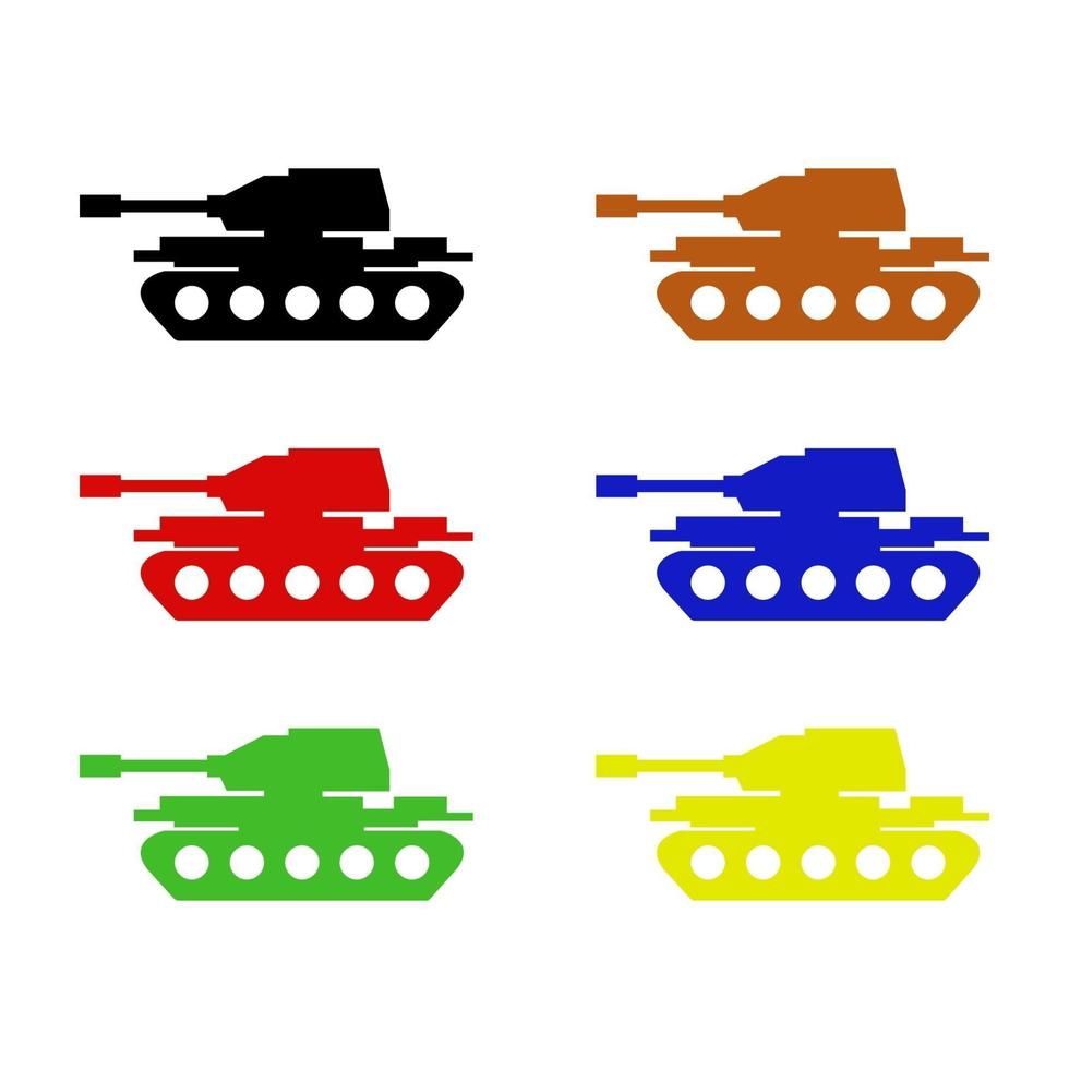 Tank Set On White Background vector