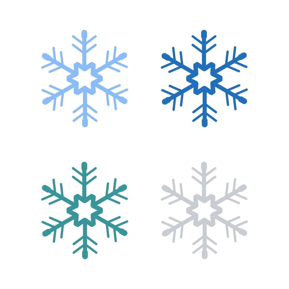 Snowflake Set On White Background vector
