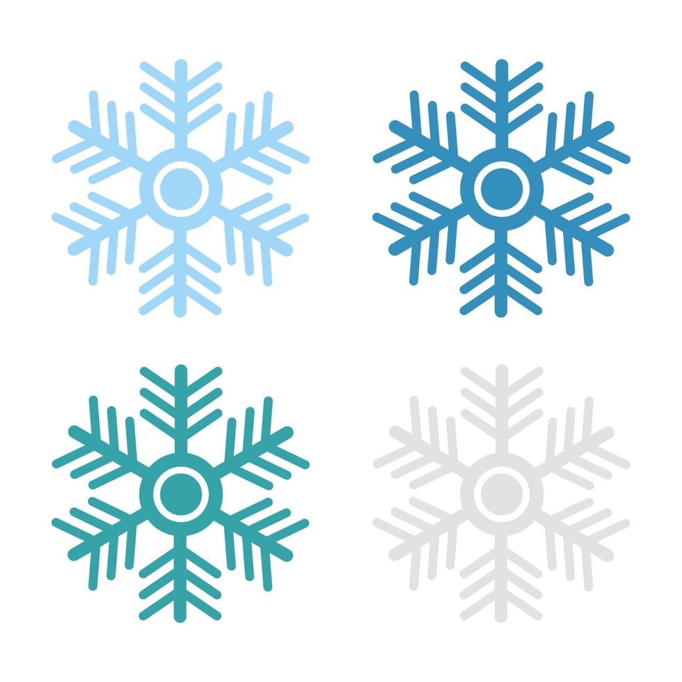 Snowflake Set On White Background vector