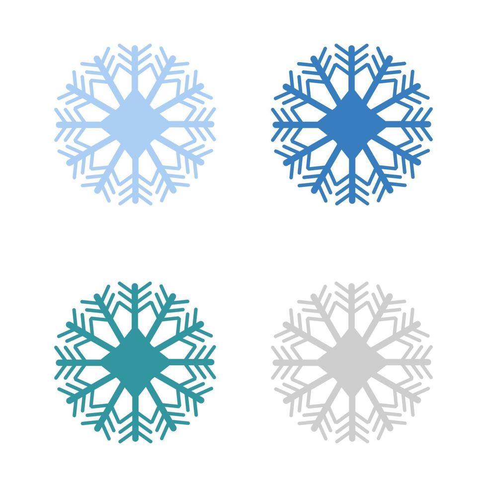 Snowflake Set On White Background vector