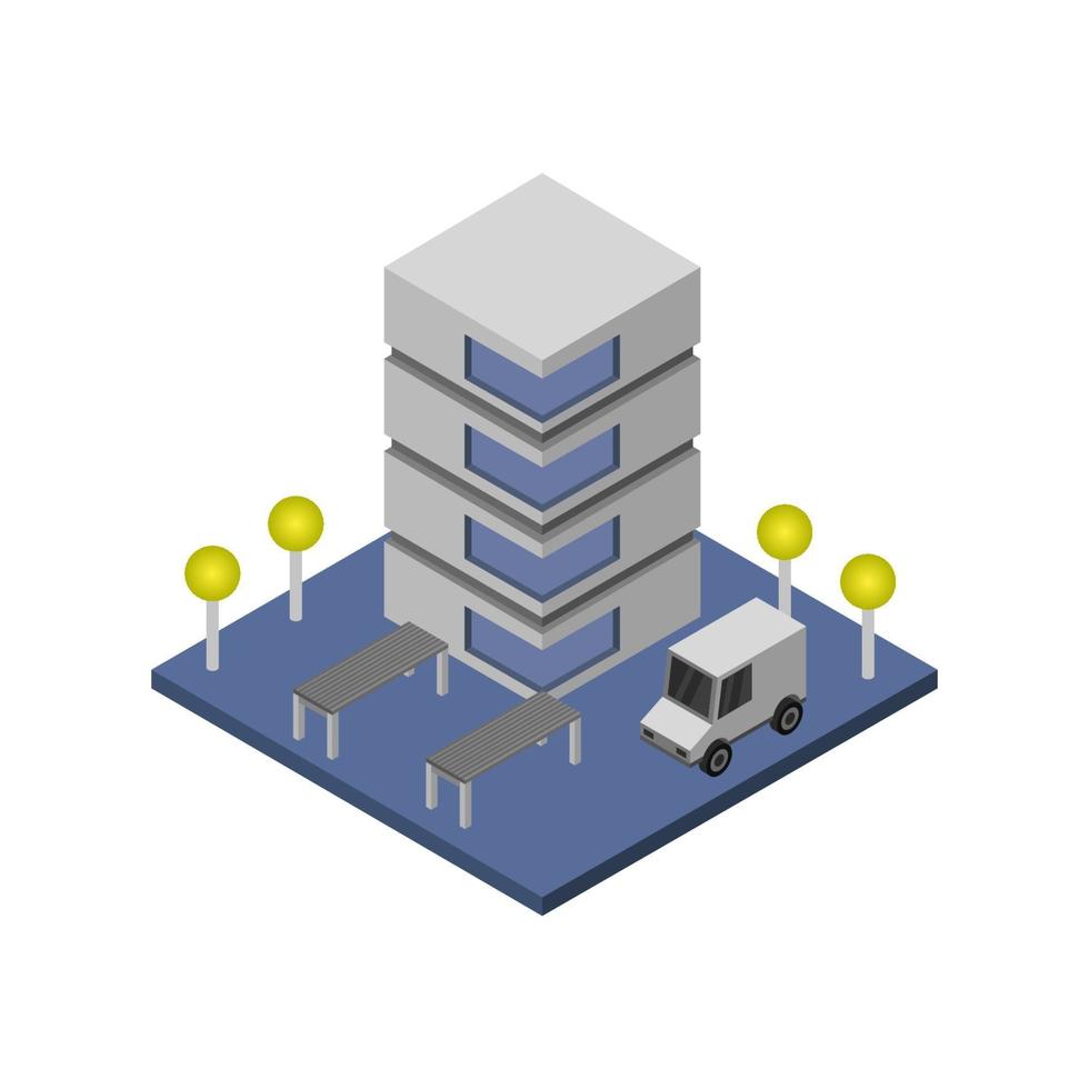 Isometric Skyscraper On White Background vector