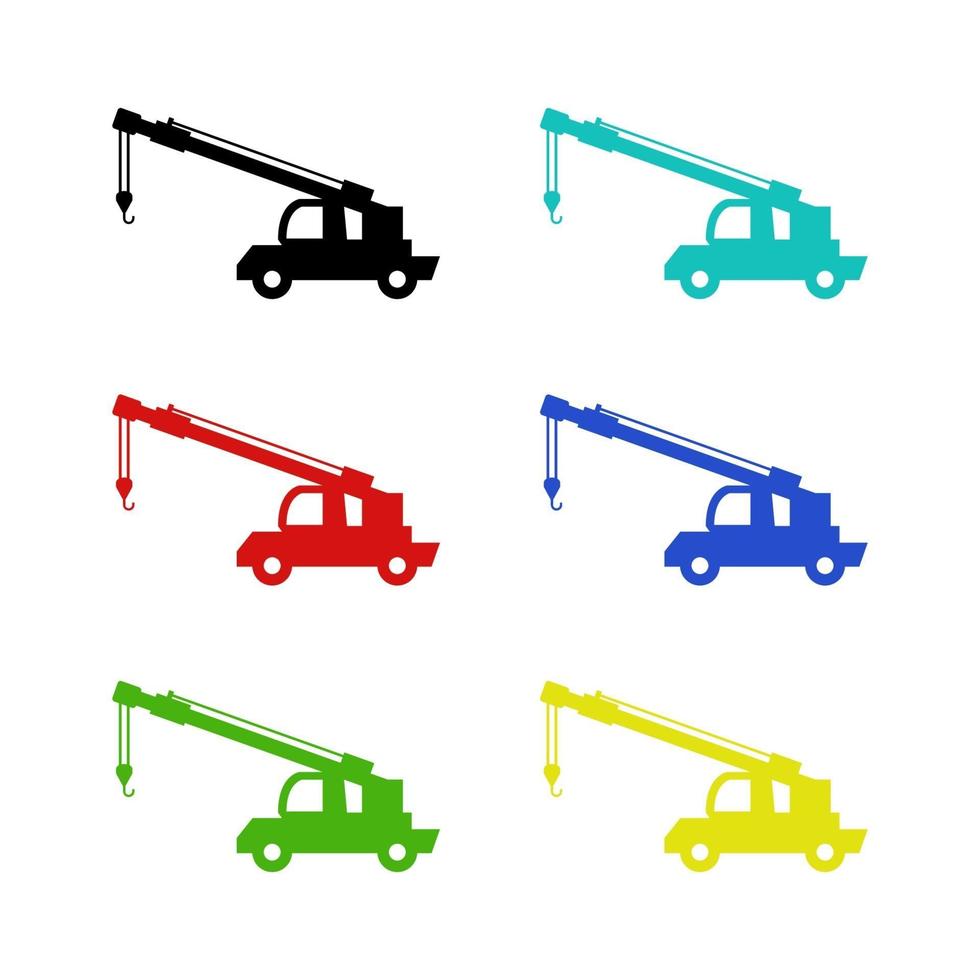Set Of Cranes On White Background vector