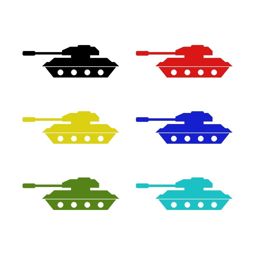 Tank Set On White Background vector