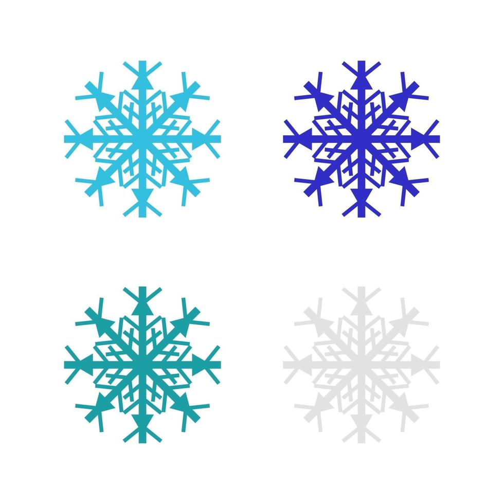 Snowflake Set On White Background vector