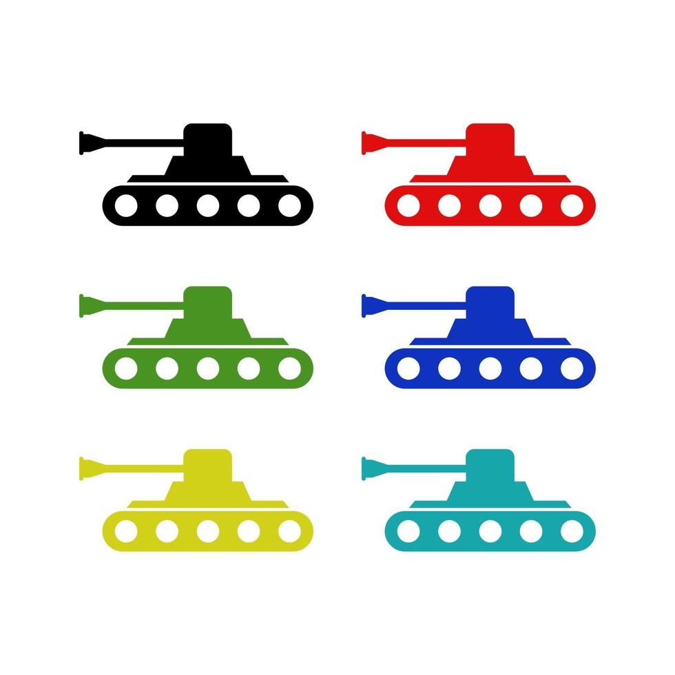 Tank Set On White Background vector