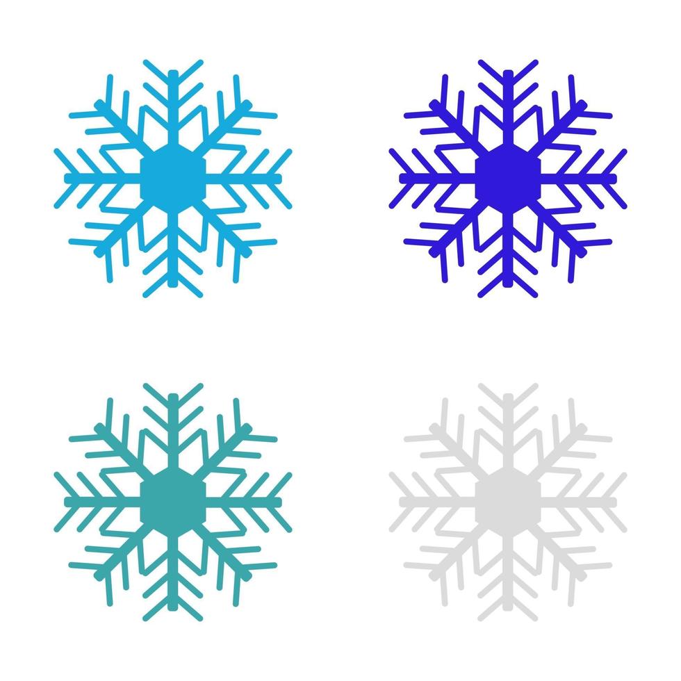 Snowflake Set On White Background vector