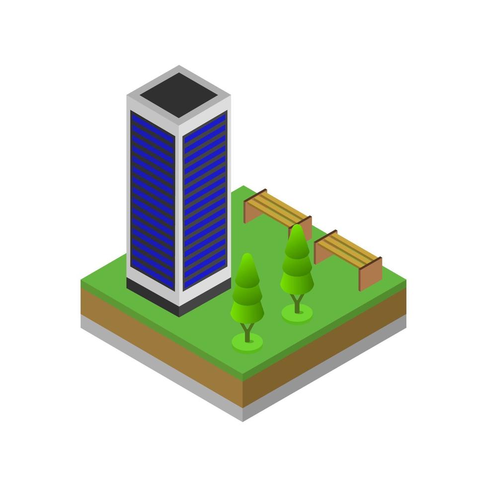 Isometric Skyscraper On White Background vector