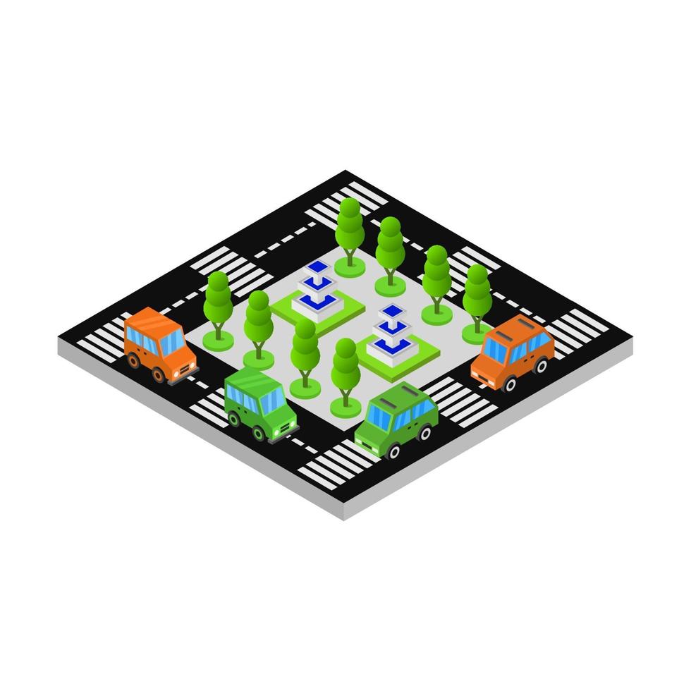 Isometric Road On White Background vector