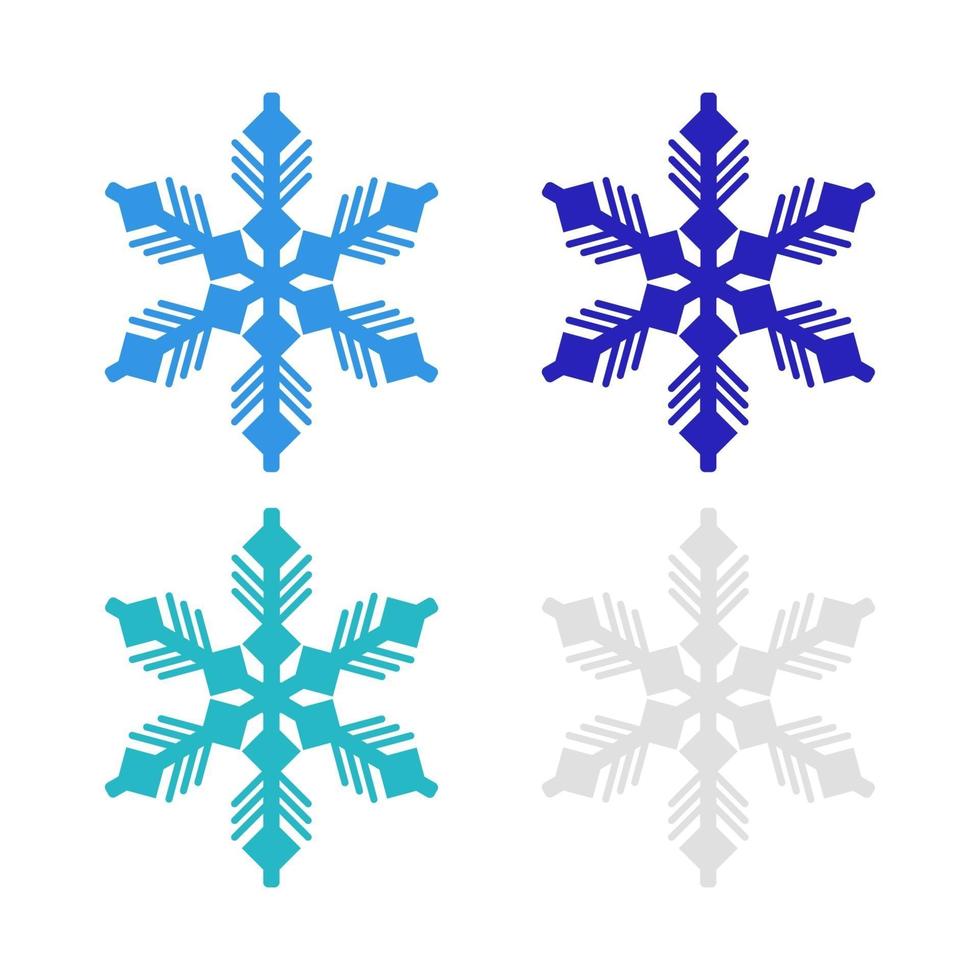 Snowflake Set On White Background vector