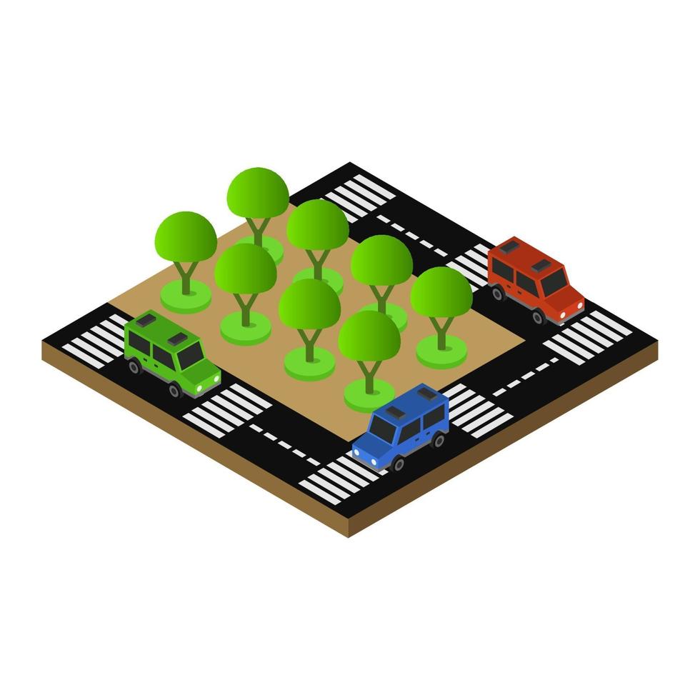 Isometric Road On White Background vector