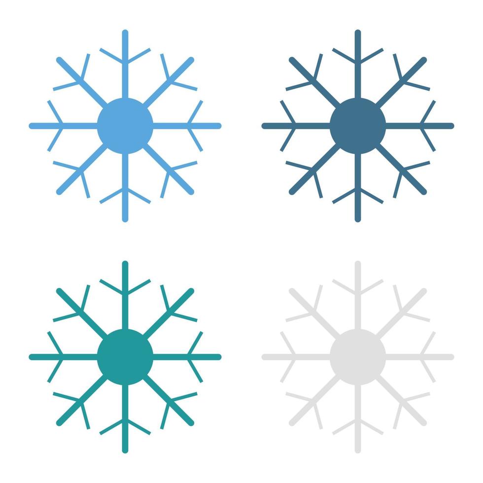 Snowflake Set On White Background vector