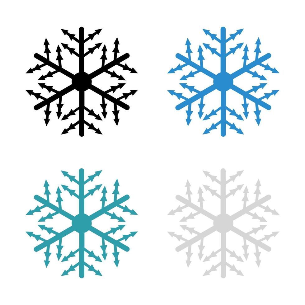 Snowflake Set On White Background vector