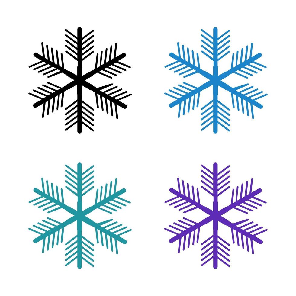 Snowflake Set On White Background vector