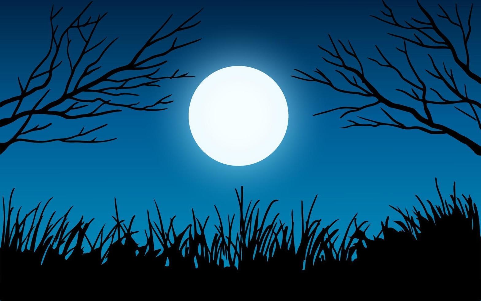 Tree Branch in the Moonlight vector