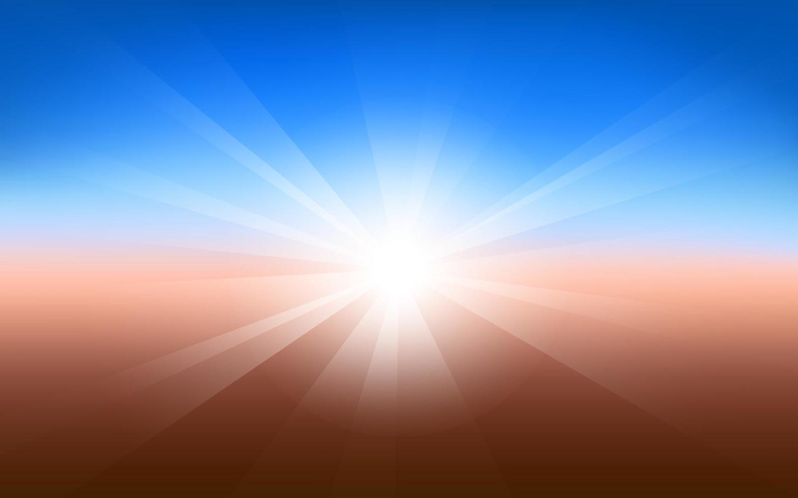 Sunburst on Horizon Illustration vector