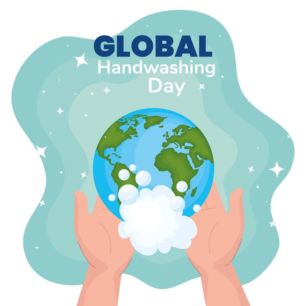 Global handwashing day banner vector