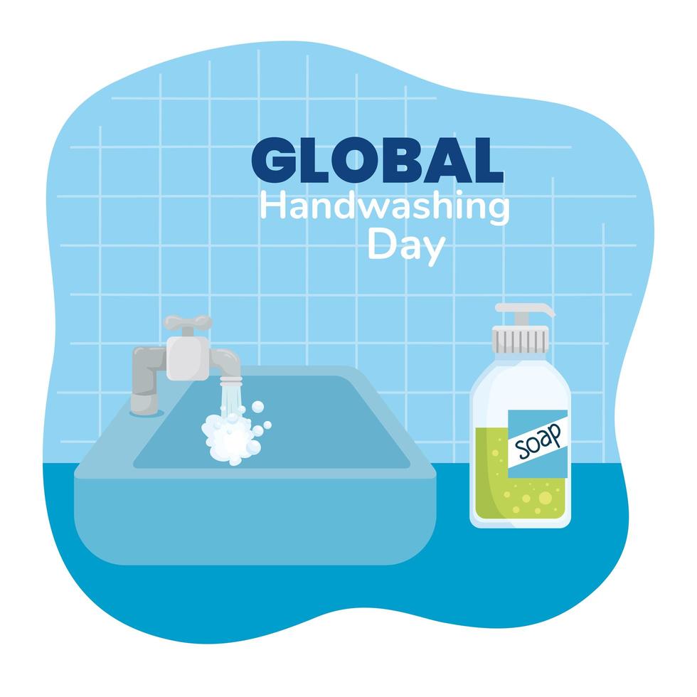 Global handwashing day banner vector