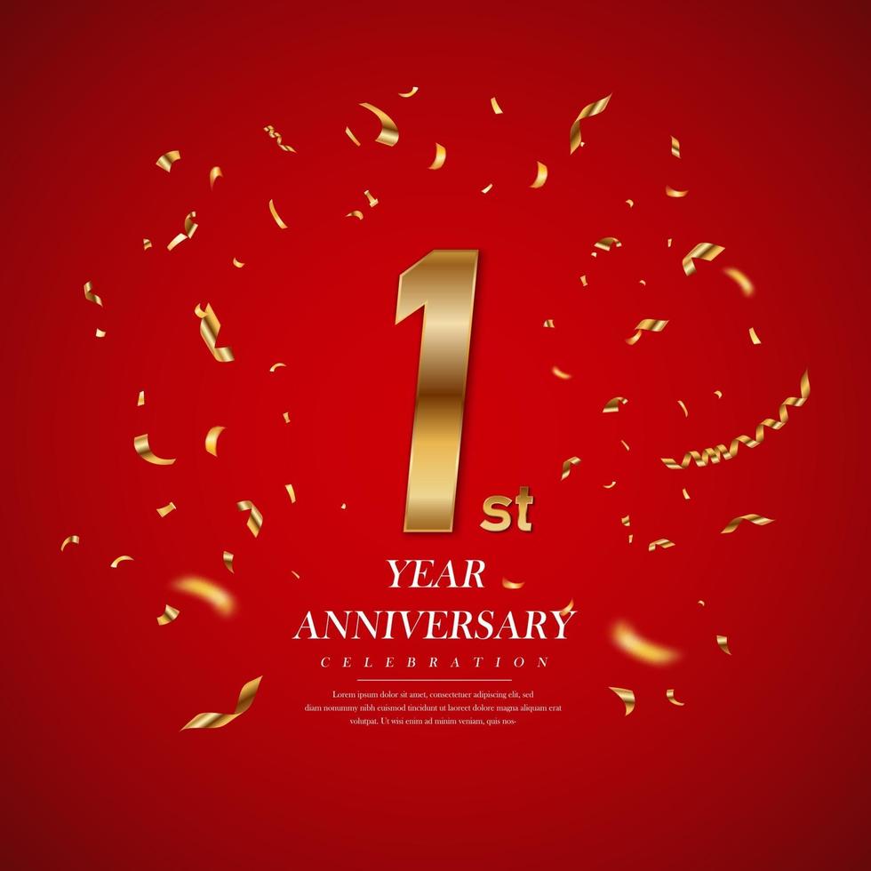 First Year Anniversary Celebration Design vector