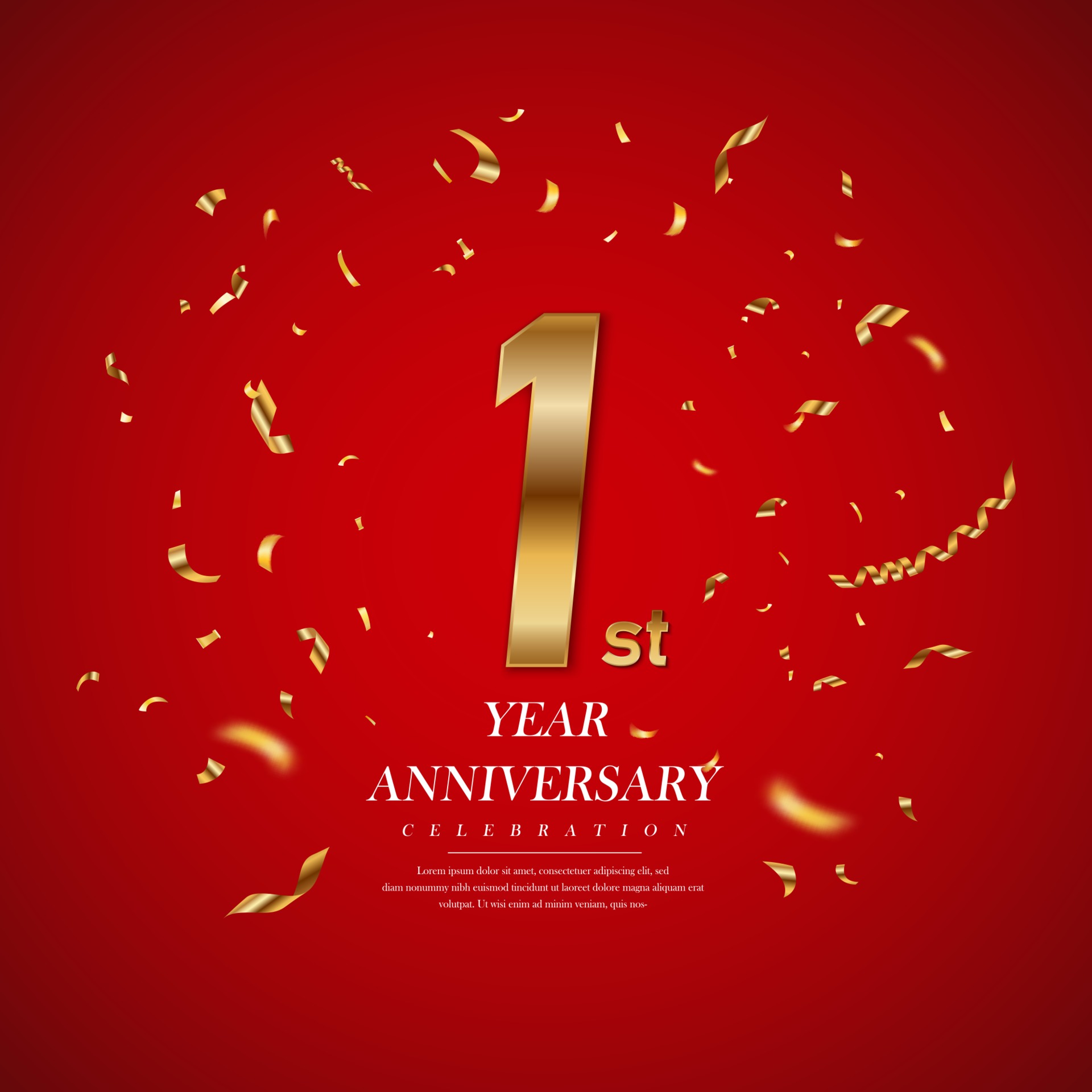 First Year Anniversary Celebration Design 2042811 Vector Art At Vecteezy