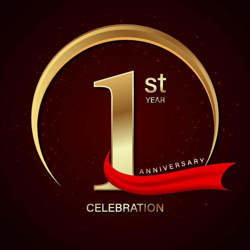 First Year Anniversary Celebration Design vector