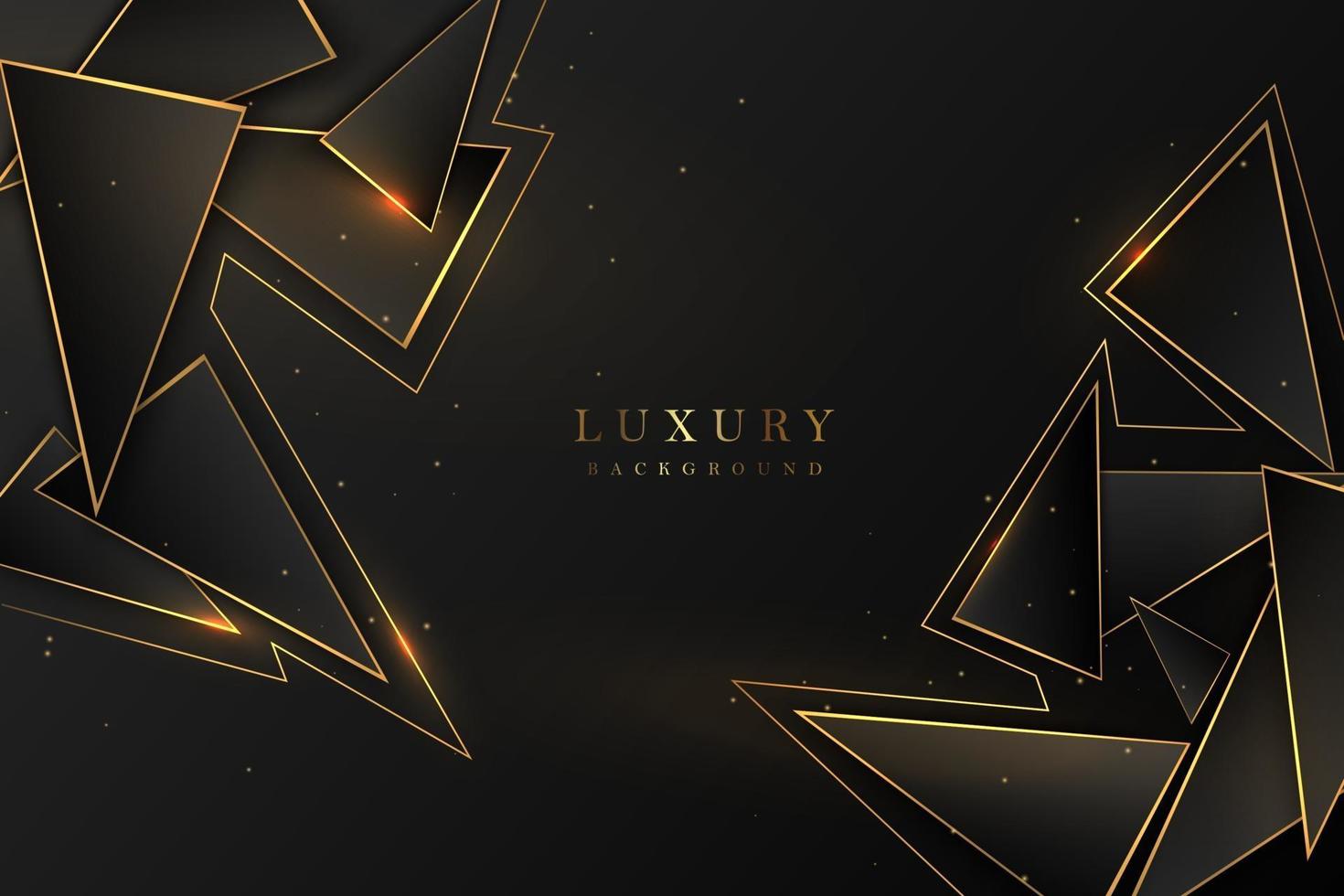 Luxurious black background with a combination of gold shining in a 3D style. Graphic design element. Elegant decoration. EPS 10 vector