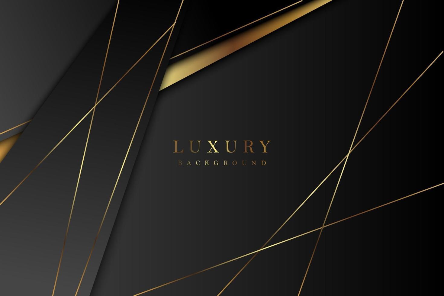 Luxurious black background with a combination of gold shining in a 3D style. Graphic design element. Elegant decoration. EPS 10 vector