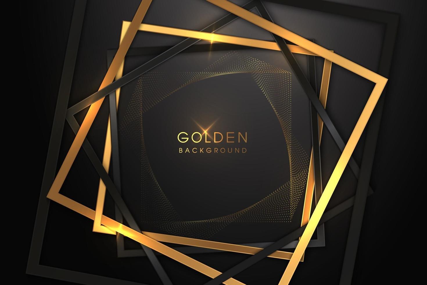 Luxurious black background with a combination of gold shining in a 3D style. Graphic design element. Elegant decoration. EPS 10 vector