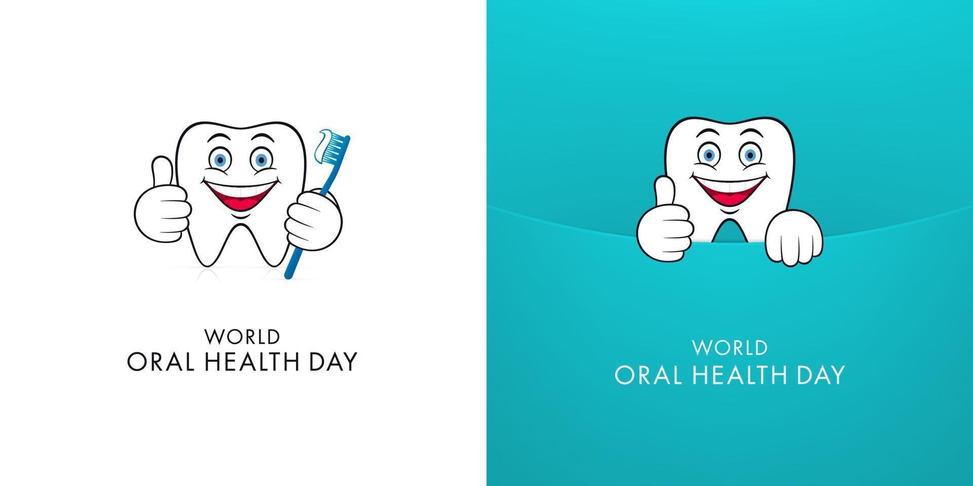 World Oral Health Day Greeting Card Designs vector