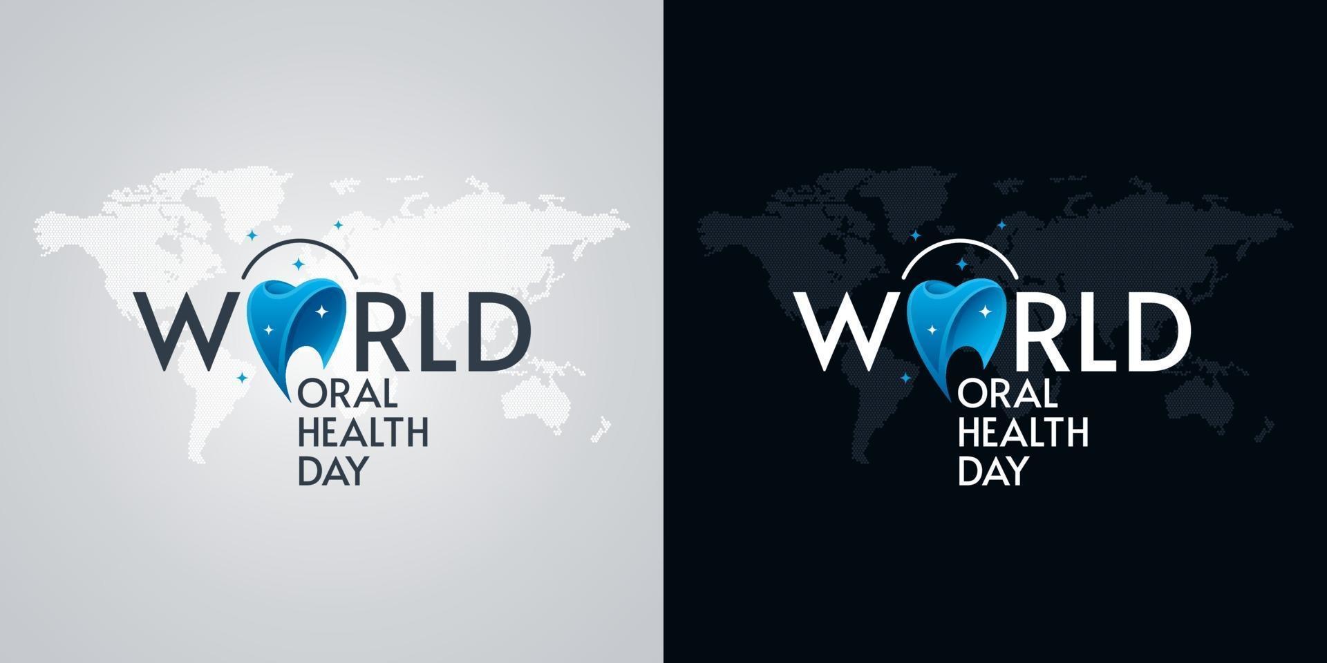 World Oral Health Day Greeting Card Designs vector