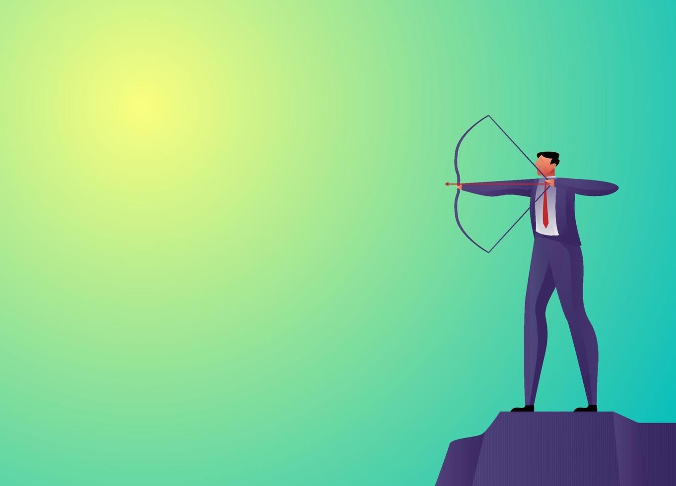 businessman concept shooting arrow vector illustration