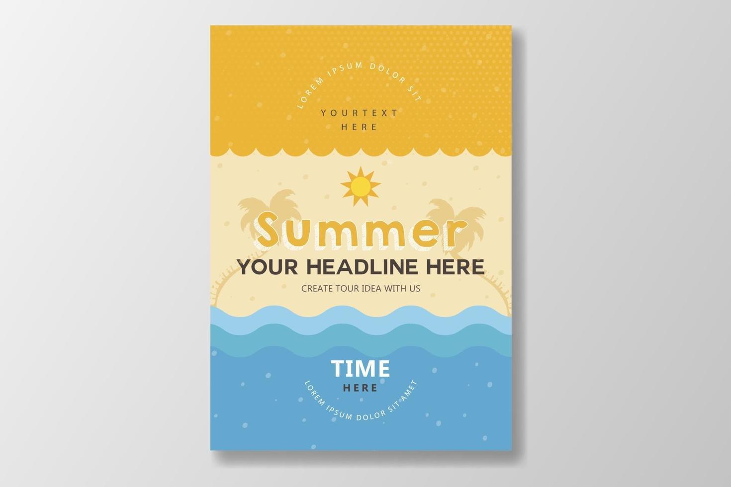 Minimalist summer poster beach event background design. vector