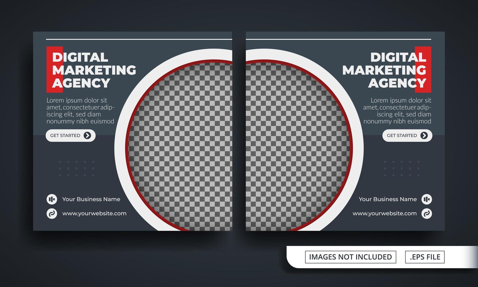 Grey Marketing Agency Themed Social Media Post Template vector